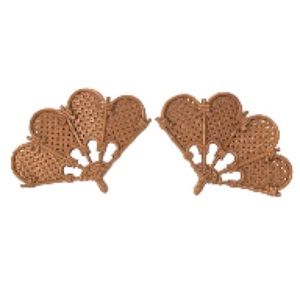 HOMCO Vintage Home Interiors Burwood Brown 2489 Wall Decor Fans 12 x 8.5 inch